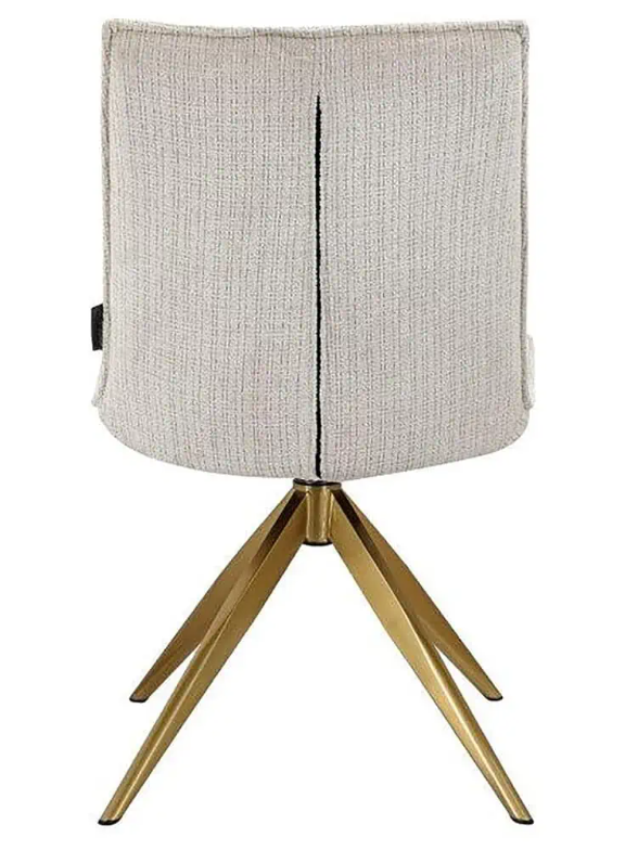 Davina Swivel Dining Chair in Beige chenille