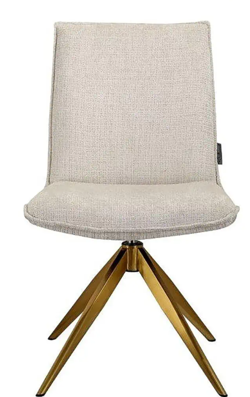 Davina Swivel Dining Chair in Beige chenille