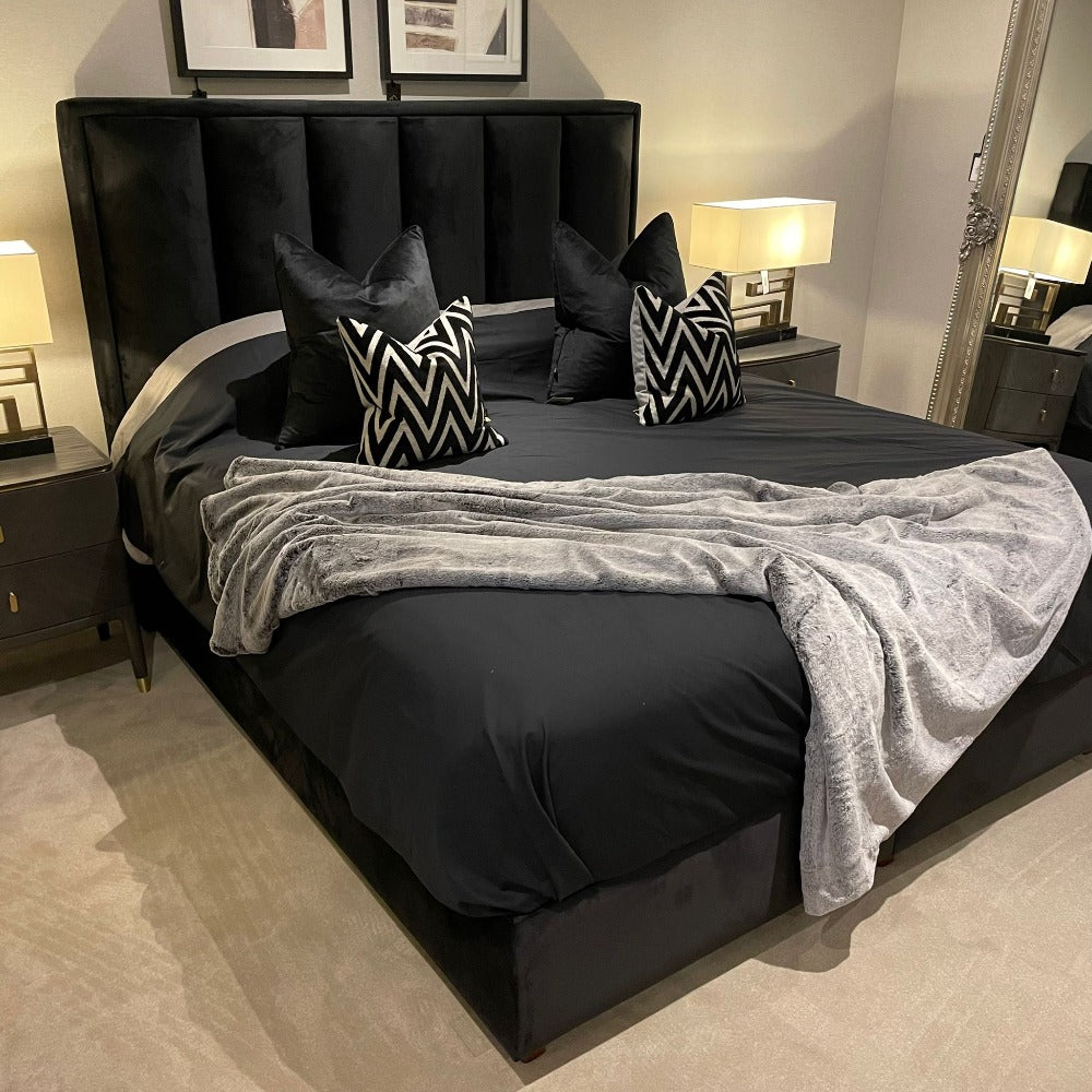 Delta Bespoke Ottoman gas lift luxury Bed Black.