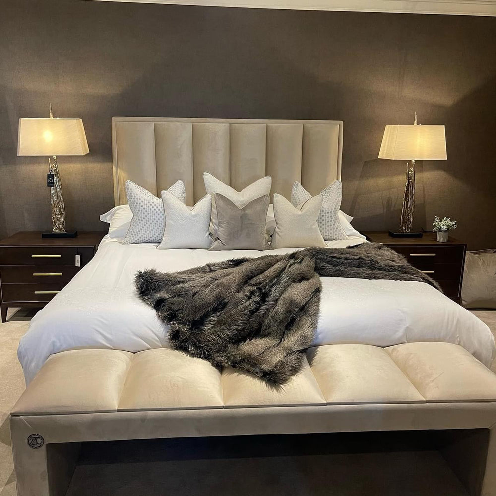 Delta Ottoman gas lift luxury super king 6 ft Bed in plush Cream velvet sold out