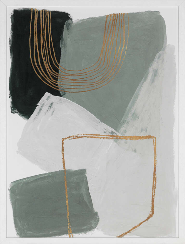 Deluxe Collection Lustrous Abstract-framed wall art-Renaissance Design Studio