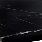Denis side table in jet black with natural marble top-Renaissance Design Studio