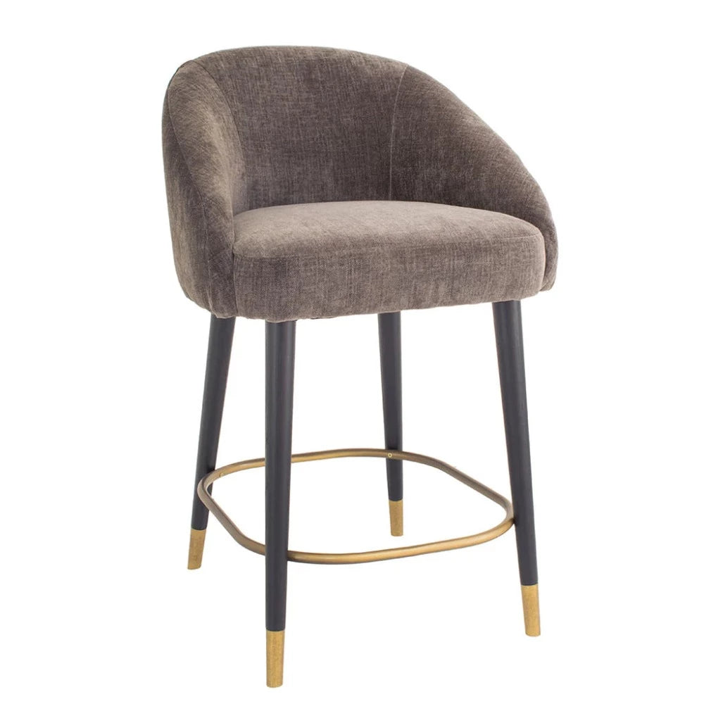 Denni counter stool in mouse chenille-Renaissance Design Studio
