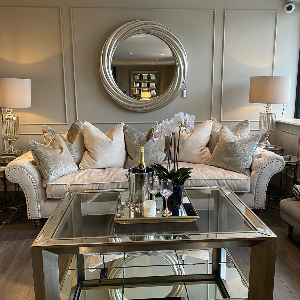 Designer swirl Mirror by RV ASTLEY in 110cm reduced ex display sold as seen clearance-Mirrors-Renaissance Design Studio