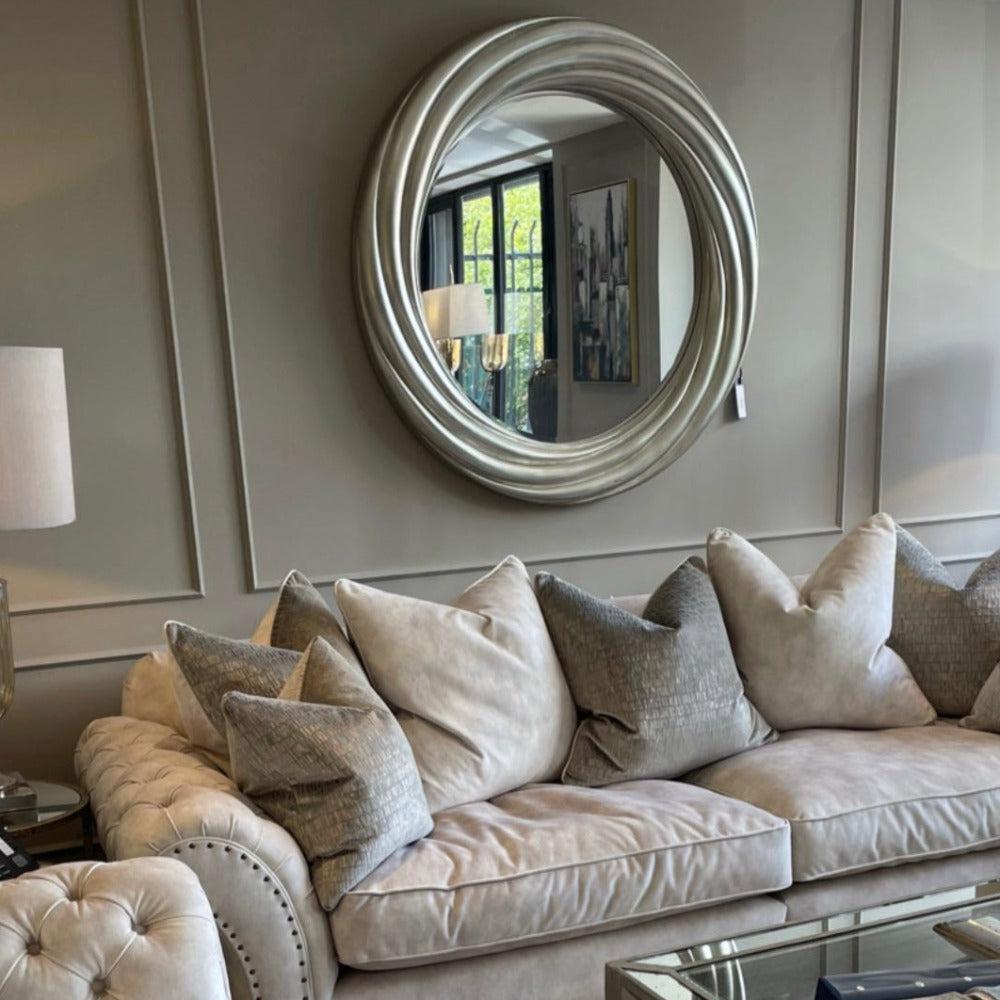 Designer swirl Mirror by RV ASTLEY in 110cm reduced ex display sold as seen clearance-Mirrors-Renaissance Design Studio