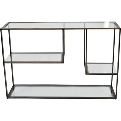 Delaney Gilded Bronze Metal and Glass Console Table