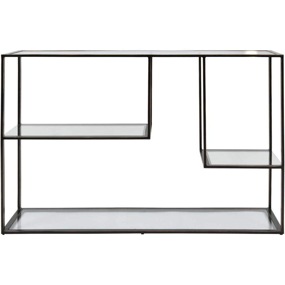 Delaney Gilded Bronze Metal and Glass Console Table