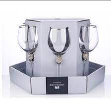 Diana wine glass silver with silver diamanté sold each 1-wine glasses-Renaissance Design Studio