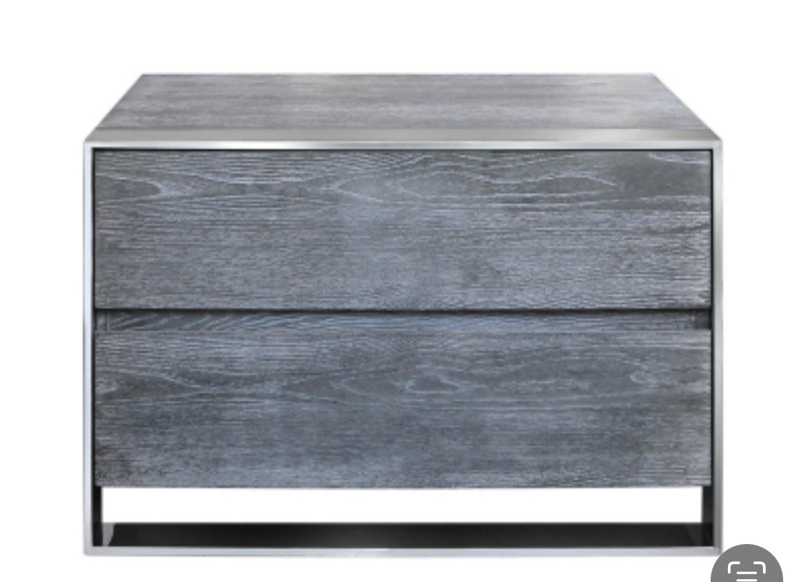 Diego wide 2 drawer bedside nightstand reduced to Less than half price ! Clearance as seen-Renaissance Design Studio