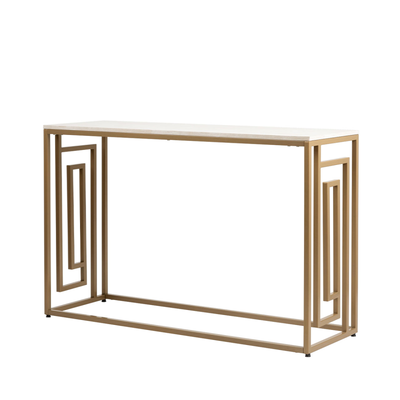 Dillon console table  in gold and cream