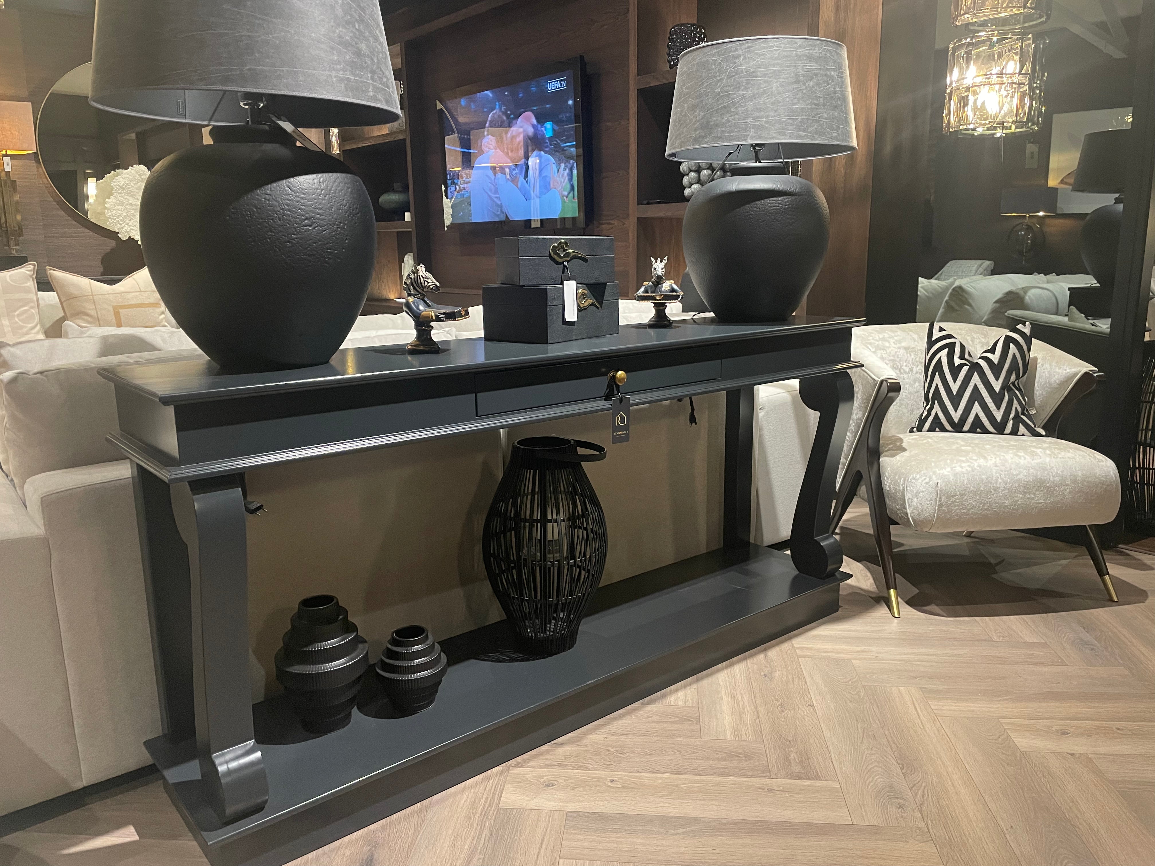 Dione scroll Console Table with 1 Drawer in various bespoke options-Renaissance Design Studio