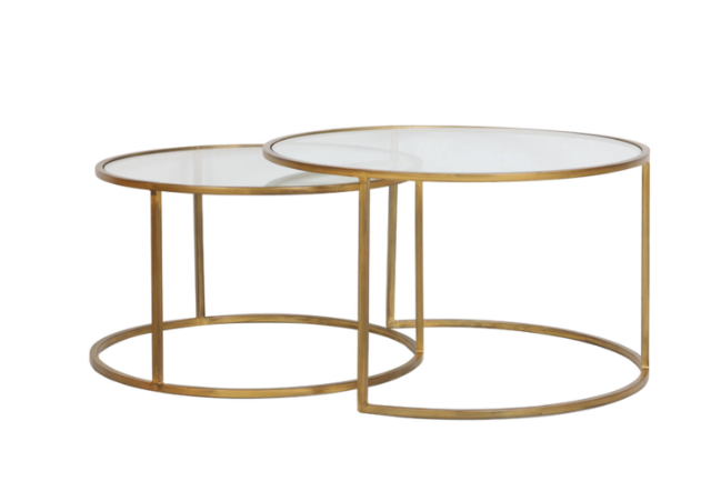 Don Gold round Coffee table set-Renaissance Design Studio