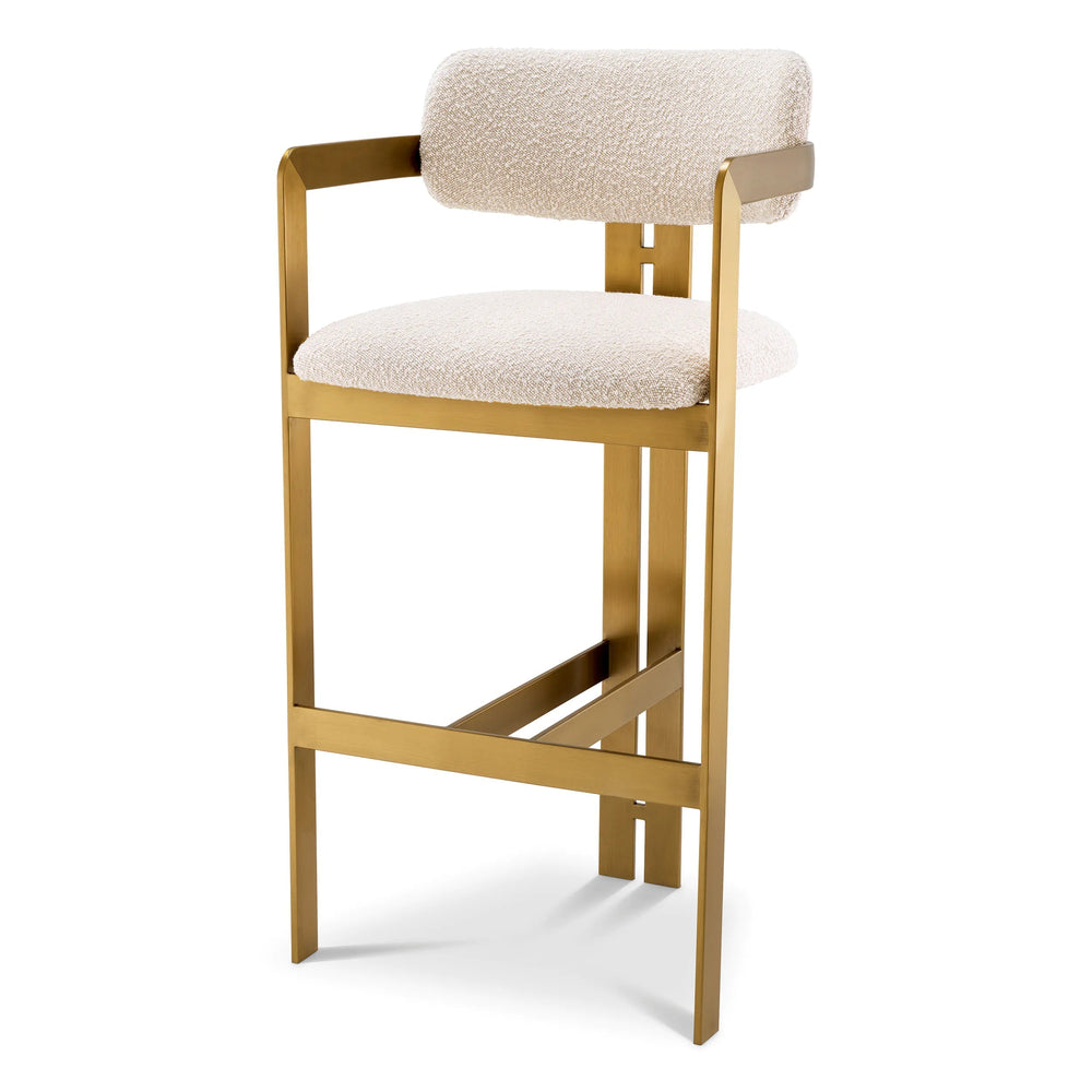 Donato Bar Stool cream Boucle cream by Eichholtz Grand Sale STOCK ONLY