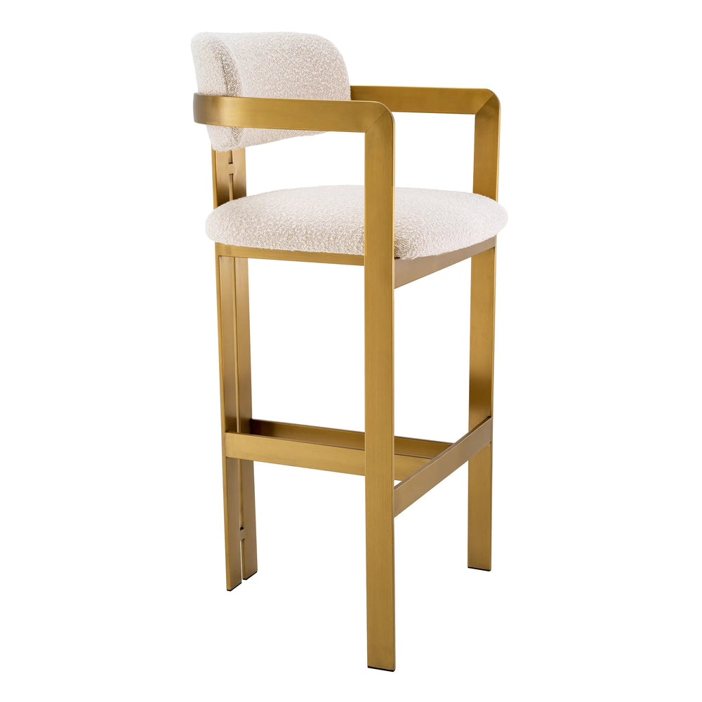 Donato Bar Stool cream Boucle cream by Eichholtz Grand Sale STOCK ONLY