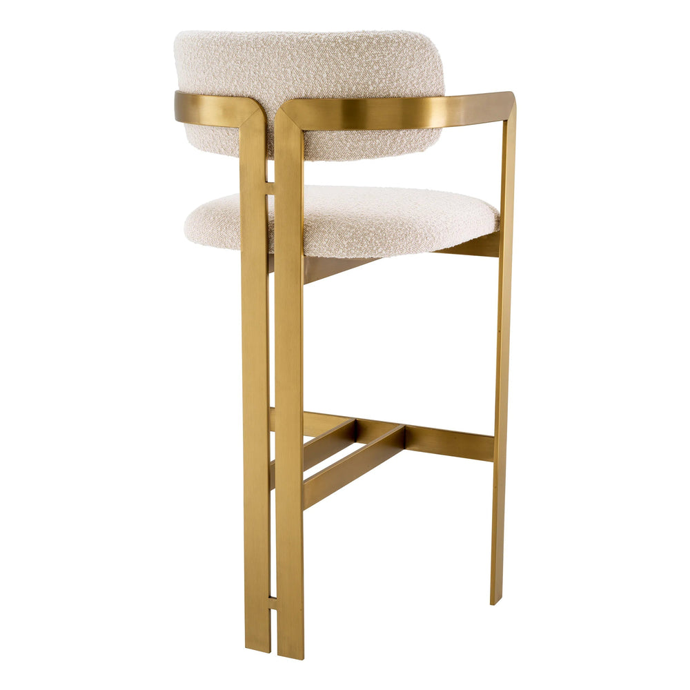 Donato Bar Stool cream Boucle cream by Eichholtz Grand Sale STOCK ONLY