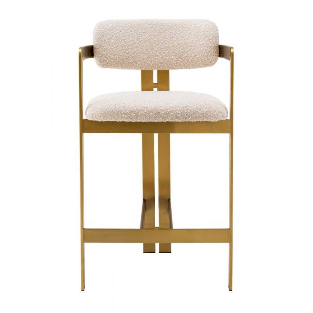 Donato Bar Stool cream Boucle cream by Eichholtz Grand Sale STOCK ONLY