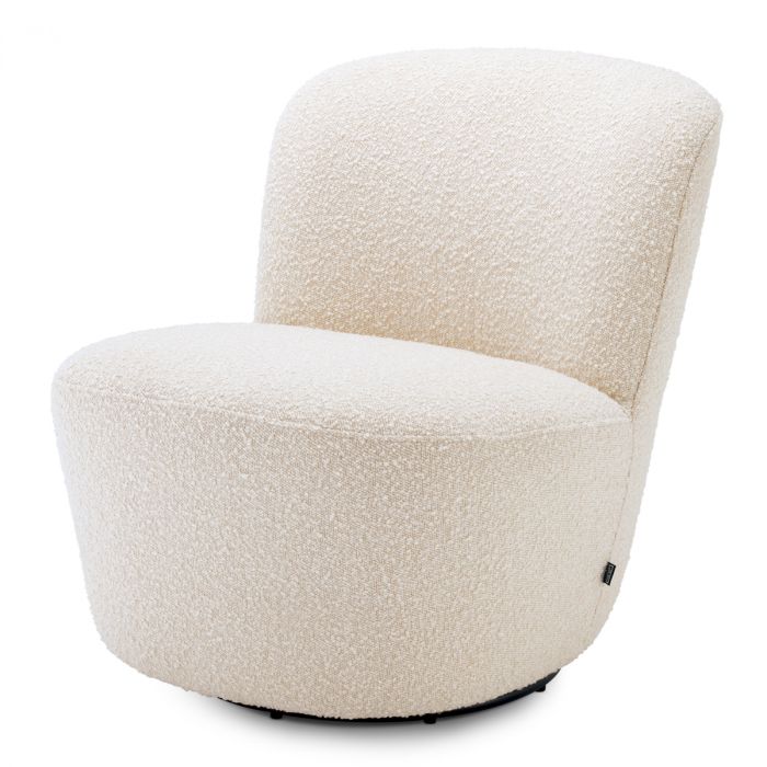 Doria curves boucle swivel chair by Eichholtz-Renaissance Design Studio