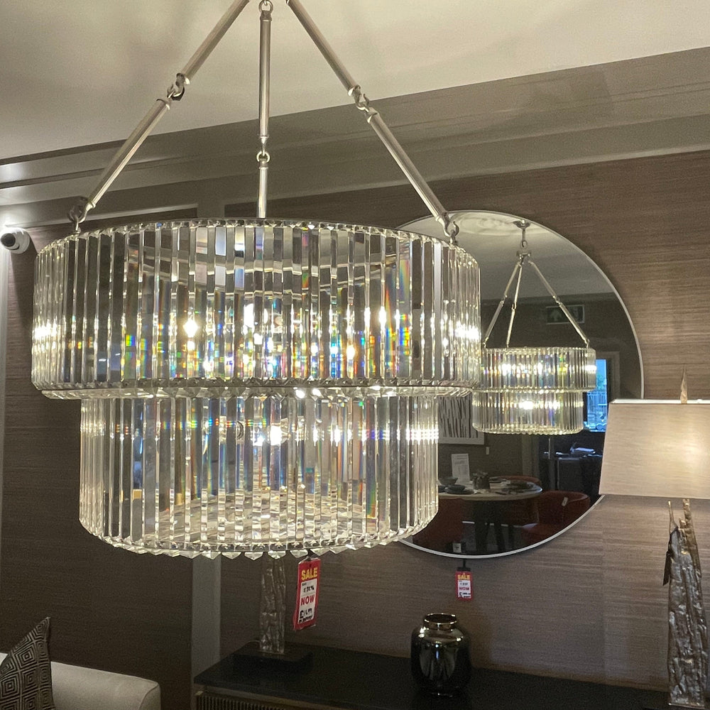 Double infinity Crystal Chandelier By Eichholtz