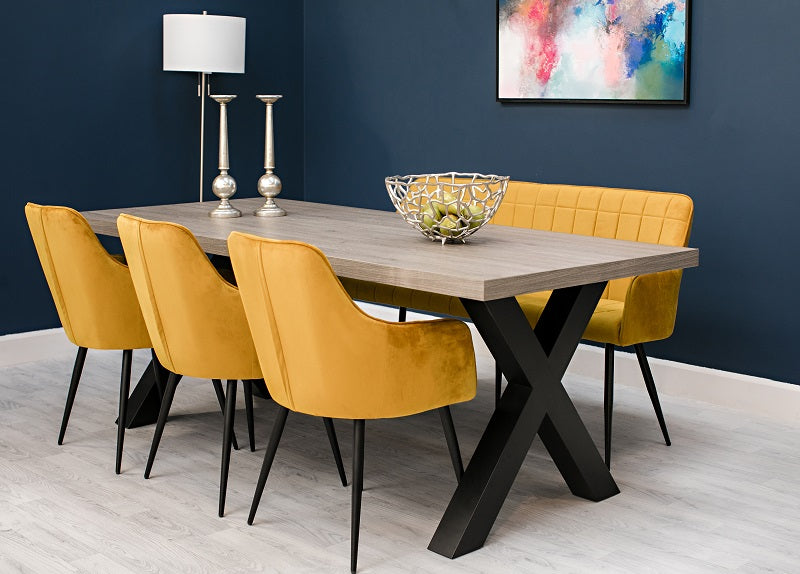 Dynasty  dining table with  metal X-leg on offer