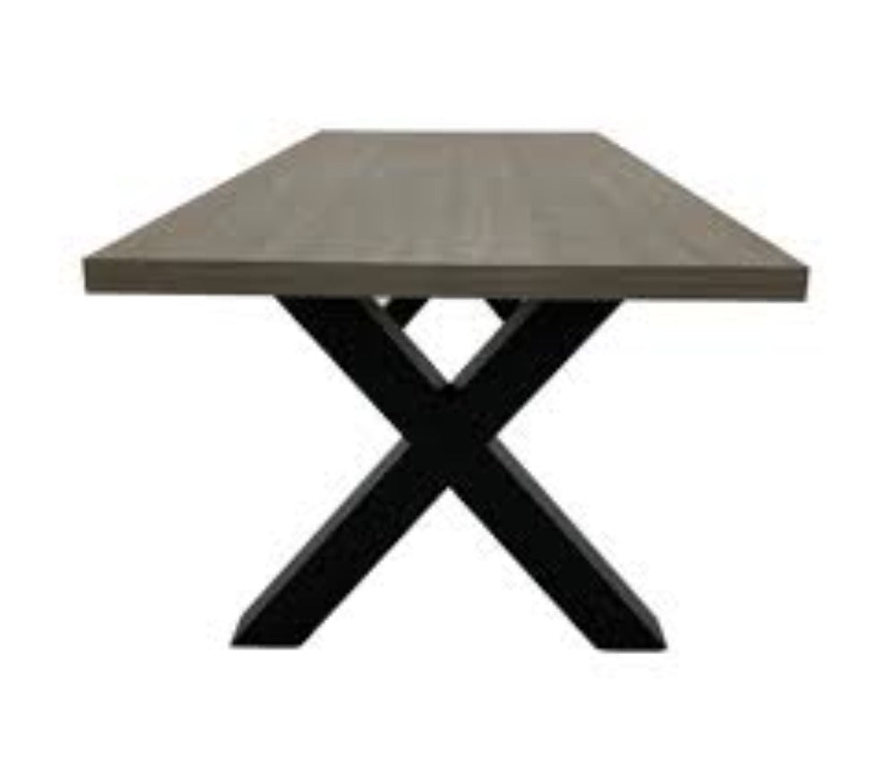 Dynasty  dining table with  metal X-leg on offer