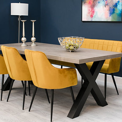 Dynasty  dining table with  metal X-leg on offer