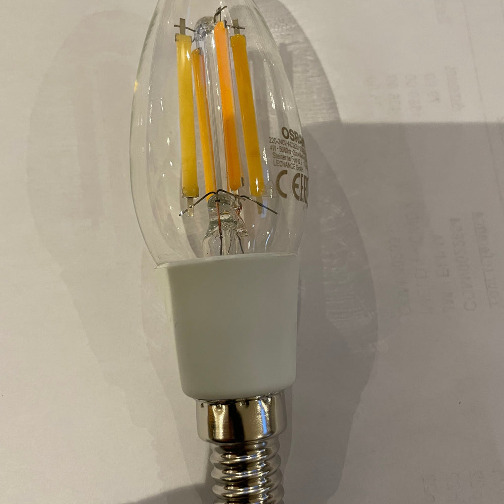 E14 narrow screw in candle bulb OSRAM warm white lamp