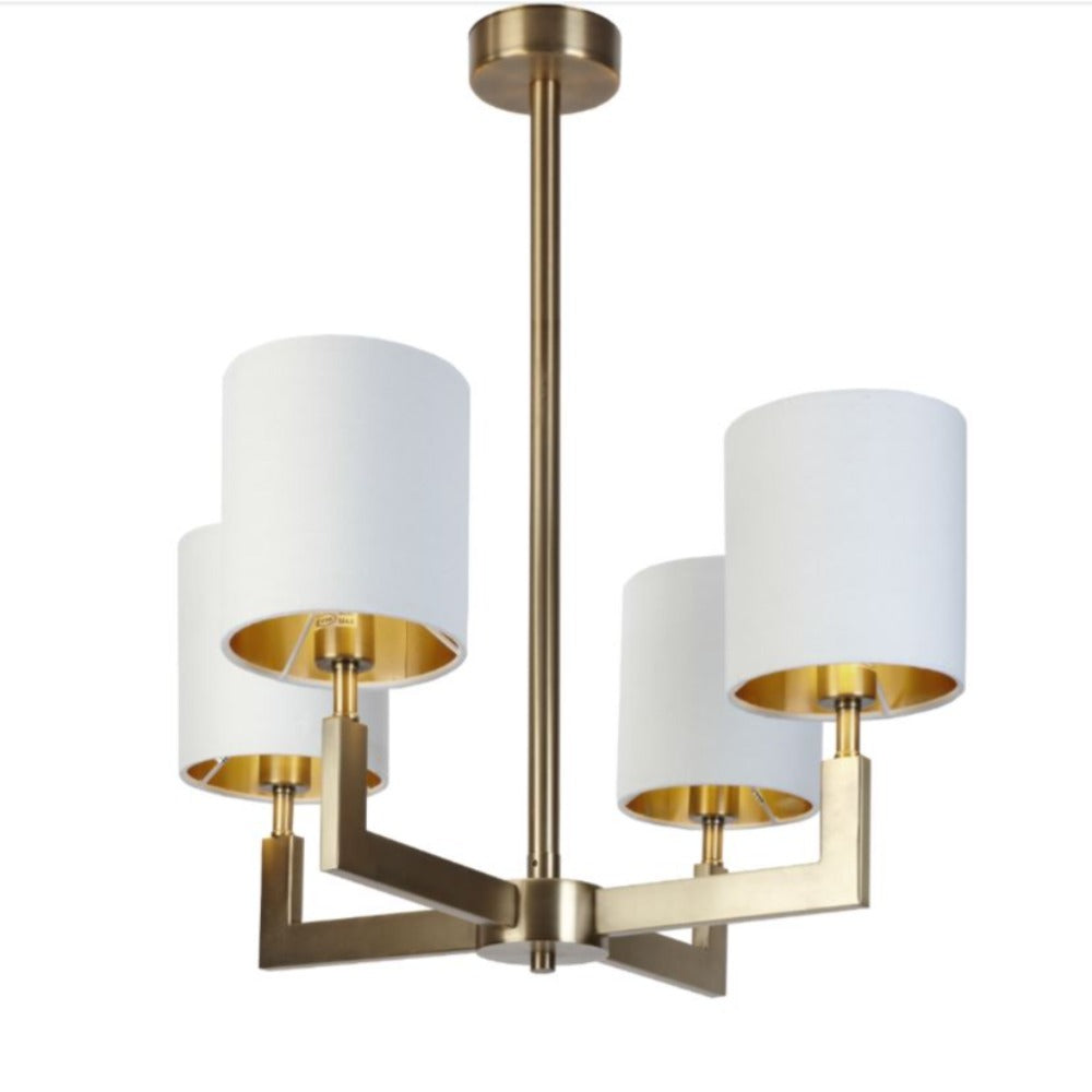 Ealga chandelier in antiqued brass-Chandeliers-Renaissance Design Studio