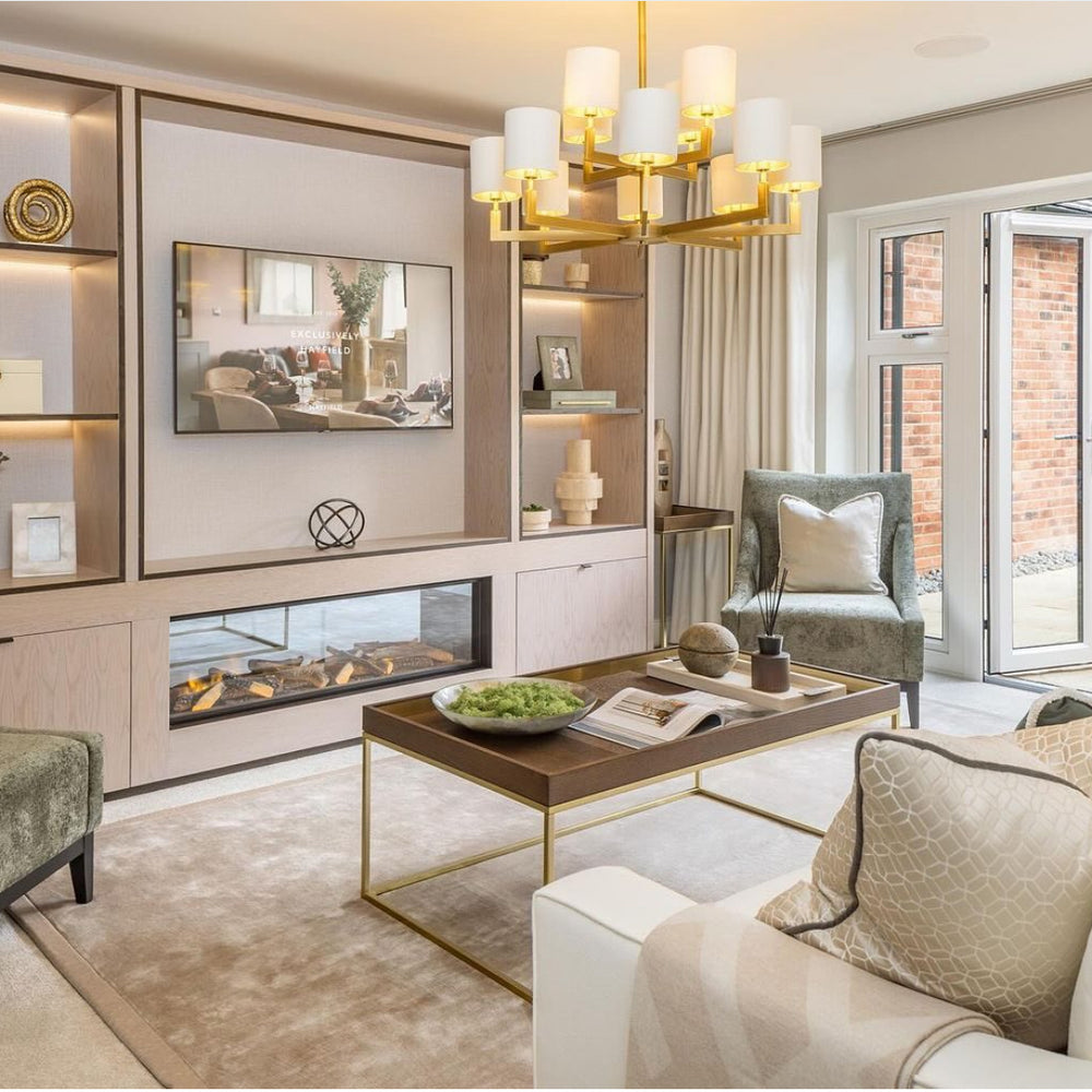 Ealga chandelier in antiqued brass