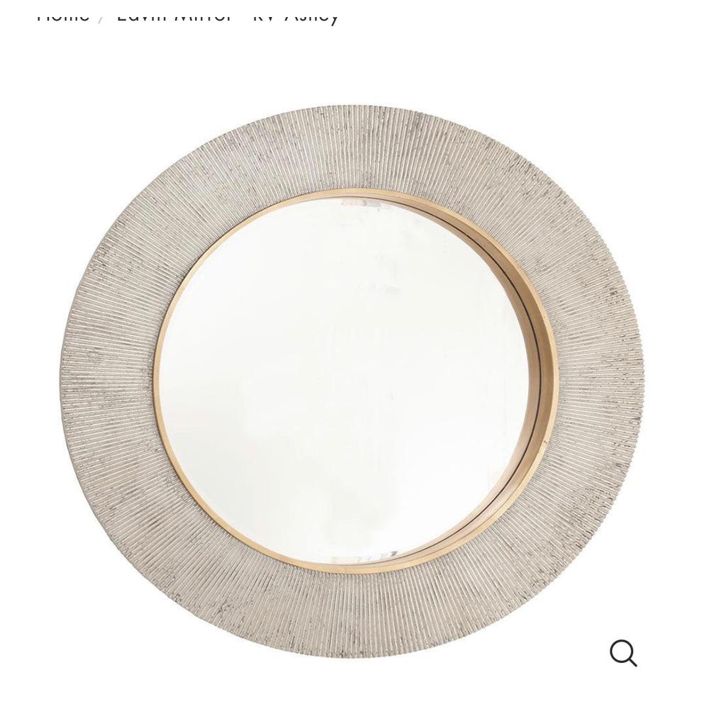 Edvin Distressed Brass & Gunmetal Round Mirror by RV ASTLEY-Renaissance Design Studio