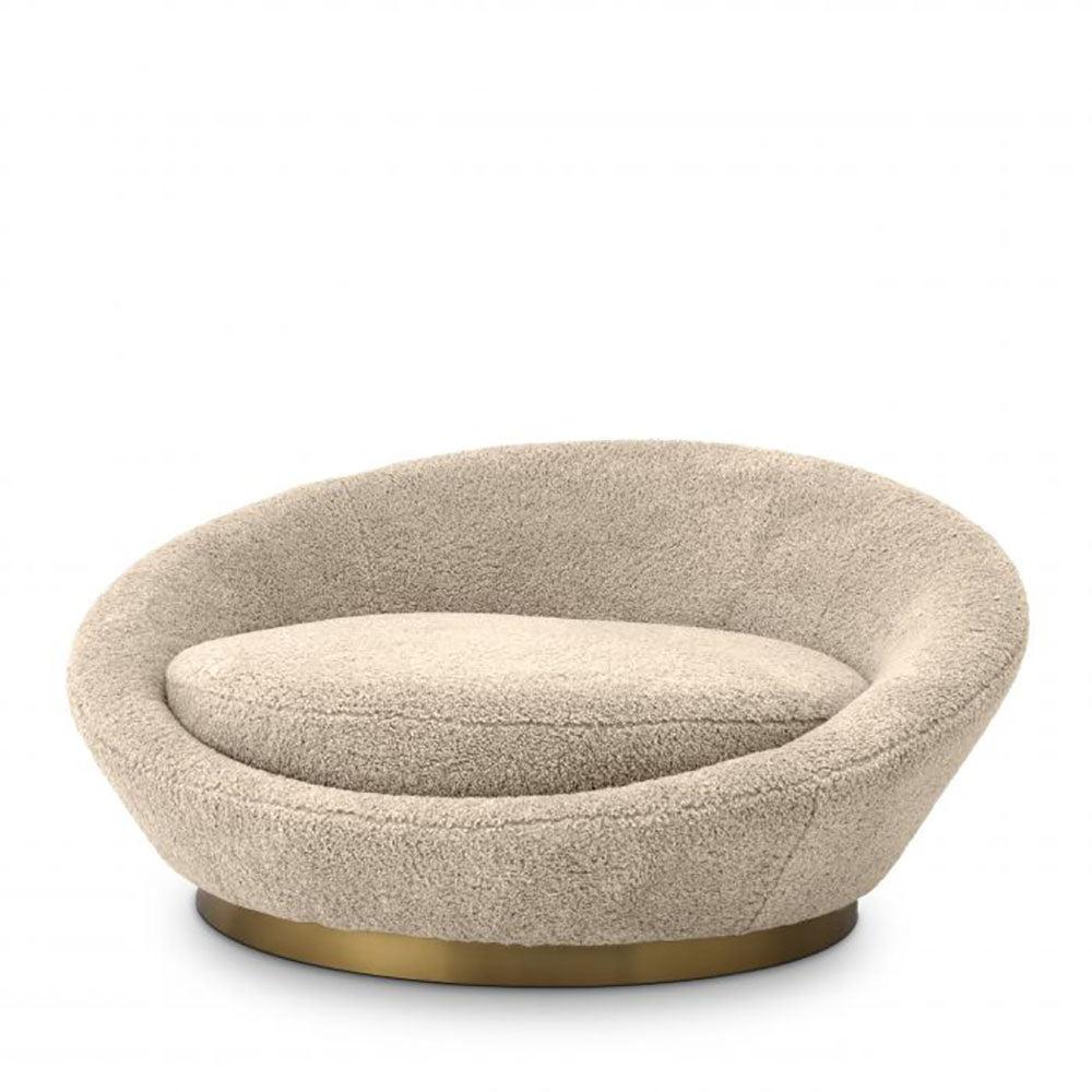 Eldorado Designer Loveseat with brass base by Eichholtz