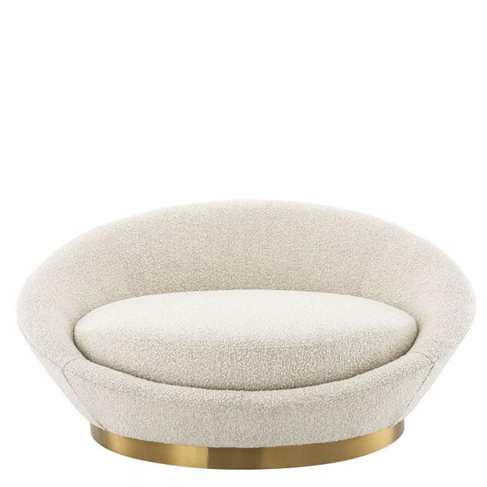 Eldorado Designer Loveseat with brass base by Eichholtz