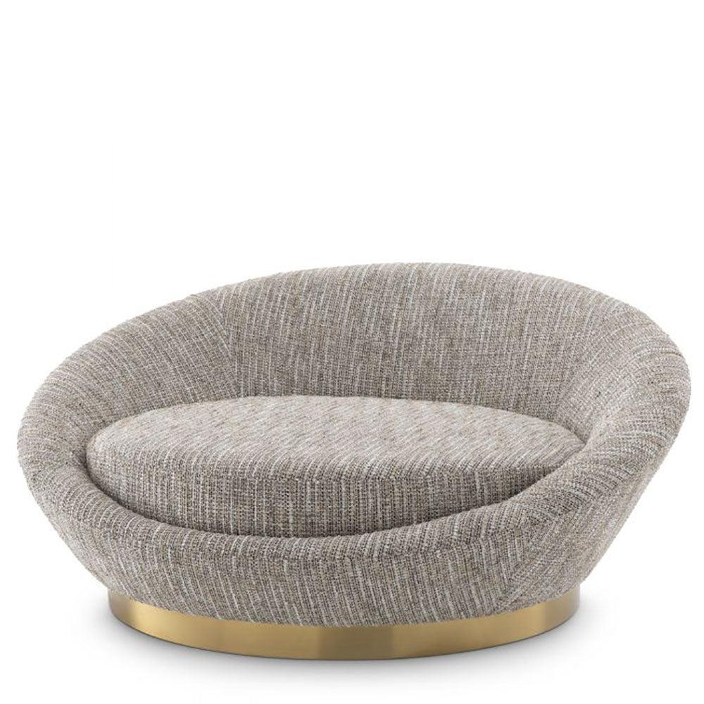 Eldorado Designer Loveseat with brass base by Eichholtz