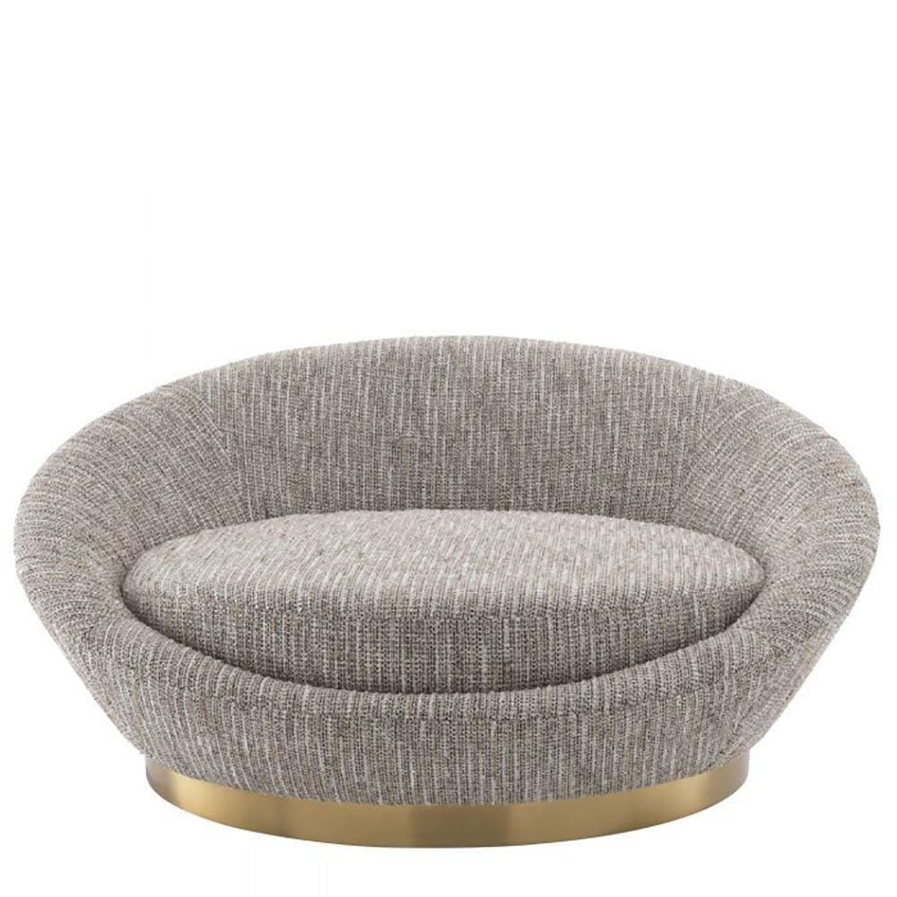 Eldorado Designer Loveseat with brass base by Eichholtz