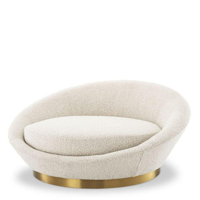 Eldorado Designer Loveseat with brass base by Eichholtz