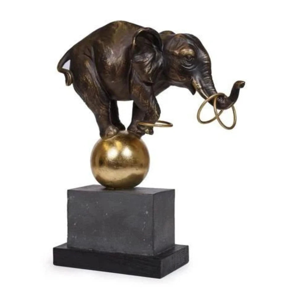 Elephant at play on ball sculpture-Artwork-Renaissance Design Studio