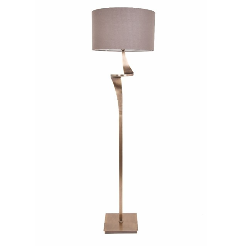 Elle brass designer floor lamp with shade