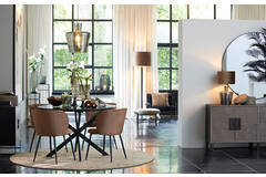 Ellie Dining chair in brown black velvet-Dining Chair-Renaissance Design Studio