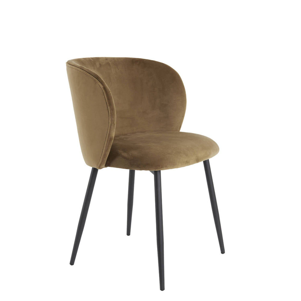 Ellie Dining chair in brown black velvet