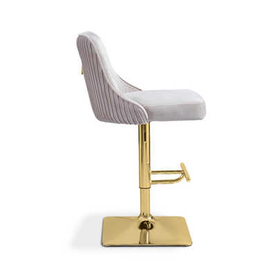 Elma bar stool in taupe or black with gold  legs