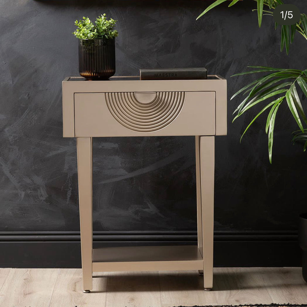 Elon bedside cabinet in gold