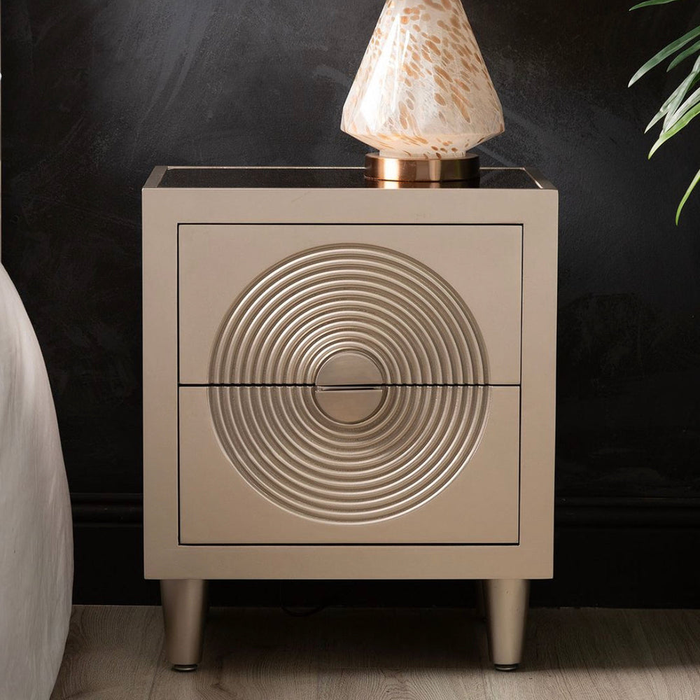 Elon bedside cabinet in gold