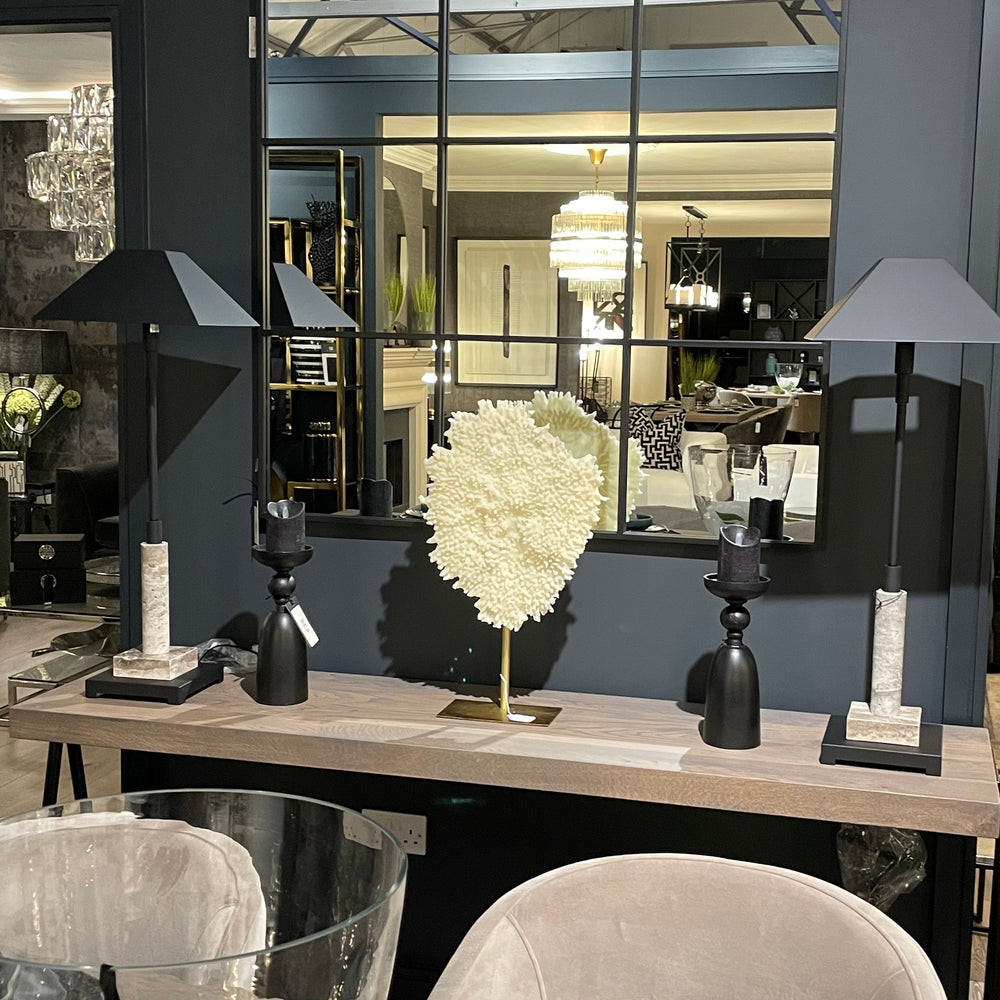 Emperor Buffet lamp black or gold  with marble base reduced . NR