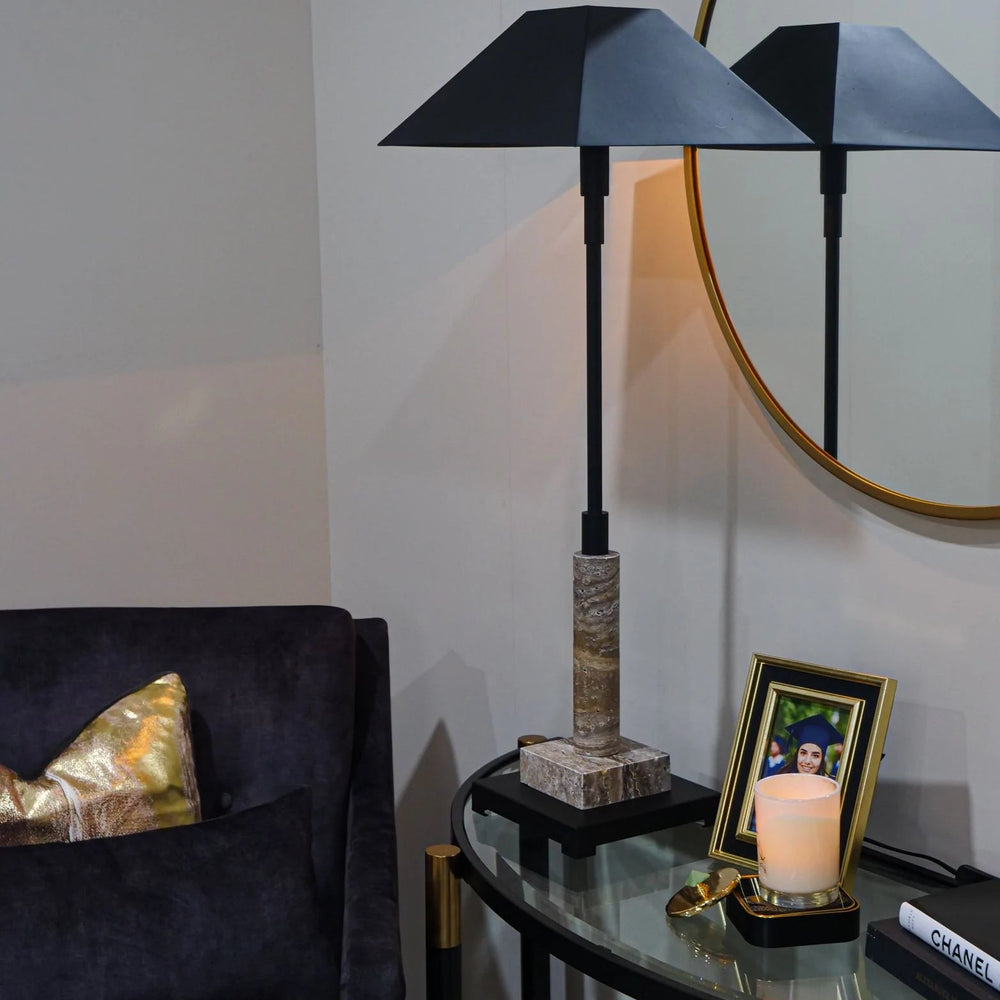Emperor Buffet lamp black or gold  with marble base reduced . NR
