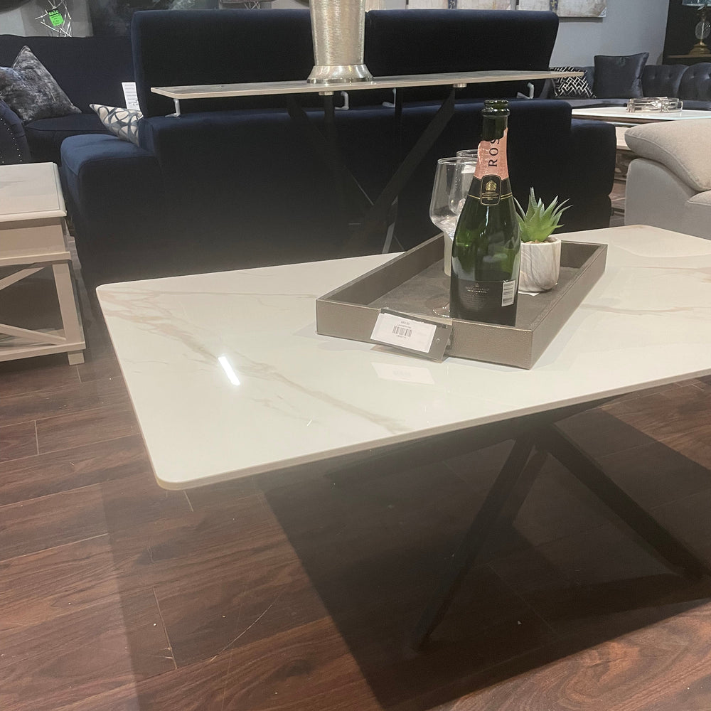 Enzo  white marble and gold coffee table set.