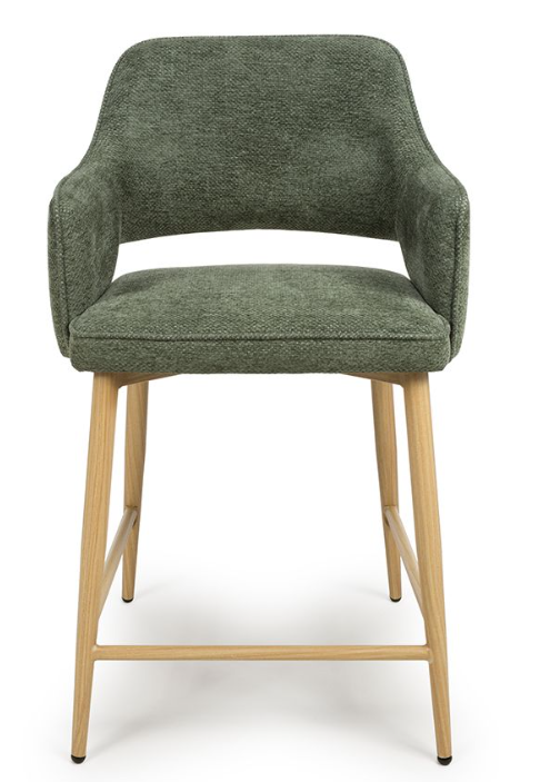 Errol Chairs – Counter & Bar Stool with Oak Legs (5 Colour Options)-Renaissance Design Studio