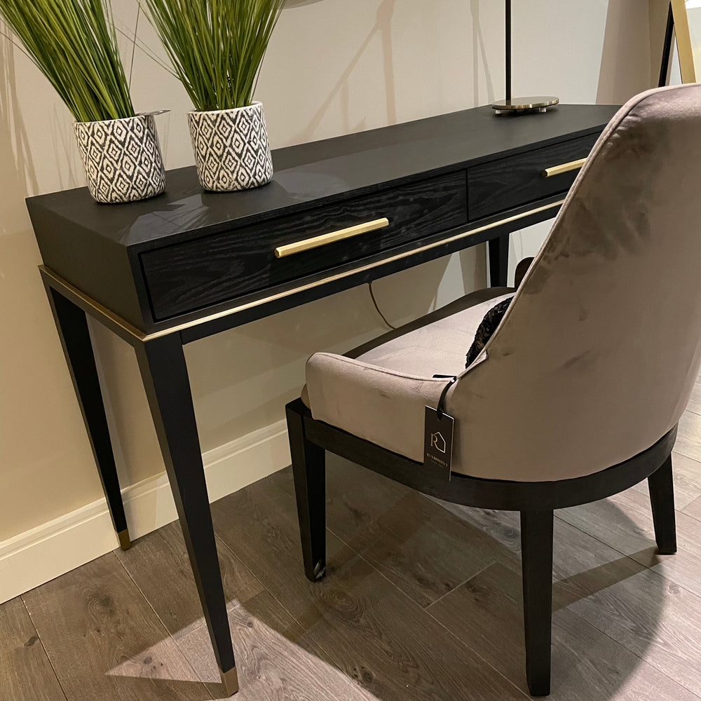 Everard   black and Brass Desk by RV Astley
