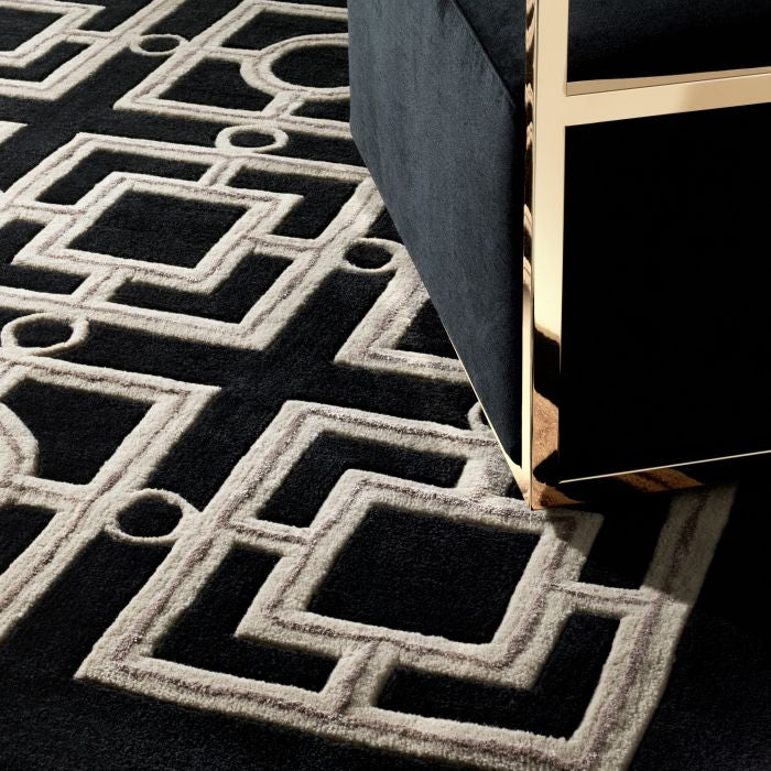 Evans rug in black and gold 170x240 by Eichholtz.