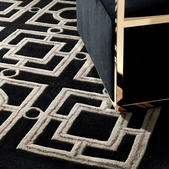 Evans rug in black and gold 200x300. by Eichholtz.-Renaissance Design Studio