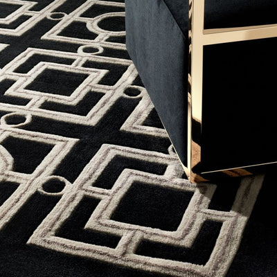 Evans XXL rug in black and gold 300 x400 by Eichholtz save up to 50% ONE ONLY