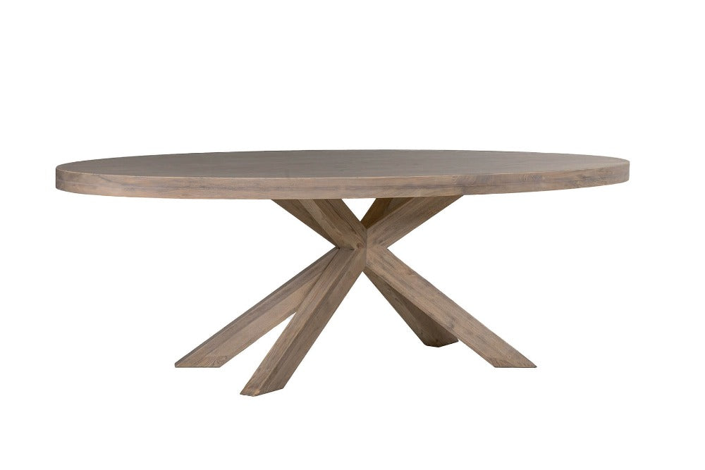 Fabian oak dining table oval or round with spider leg